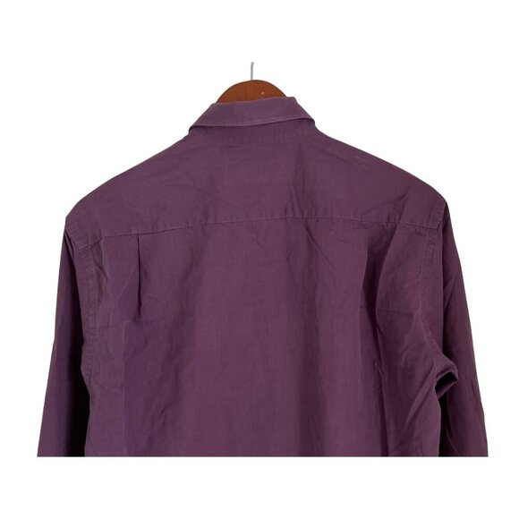 Emile Lafaurie Button Down Shirt Purple Collared Long Sleeves & Front Pocket - Picture 6 of 8